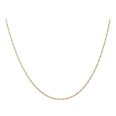 14K Yellow Gold 1mm Twisted Singapore Chain – view 3
