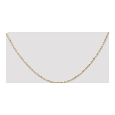 14K Yellow Gold 1mm Twisted Singapore Chain – view 5