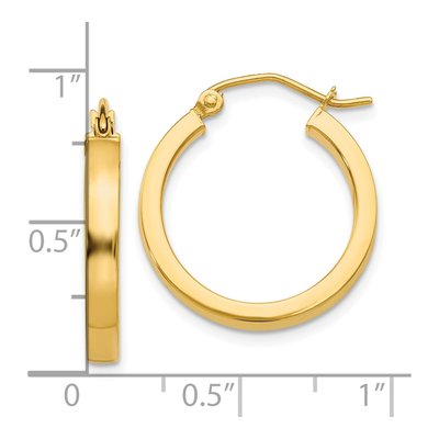 10K Yellow Gold 20mm Square Tube Hoop Earrings – view 5
