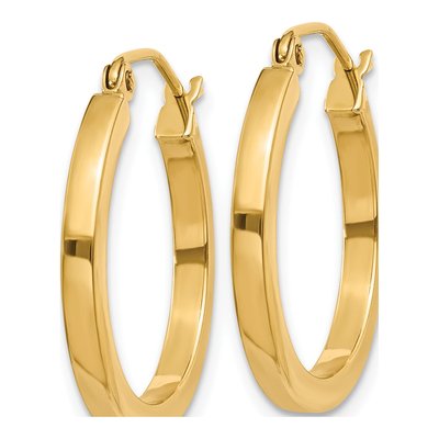 10K Yellow Gold 20mm Square Tube Hoop Earrings – view 2