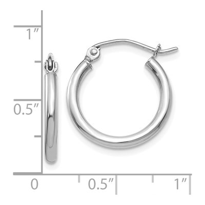 10K White Gold 17mm Tube Hoop Earrings – view 3