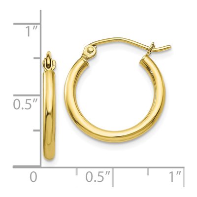 10K Yellow Gold 13mm Tube Hoop Earrings – view 5