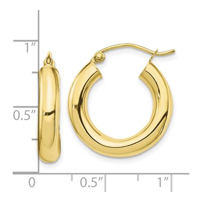 10K Yellow Gold 20mm Tube Hoop Earrings – view 4