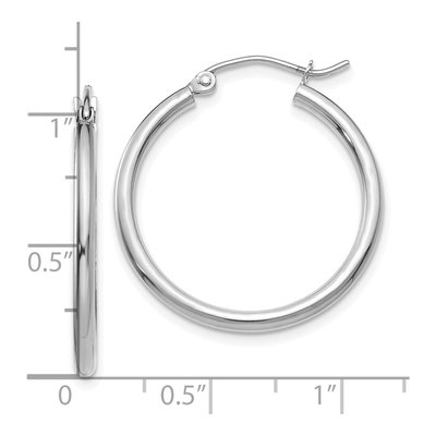 10K White Gold 25mm Hoop Earrings – view 3