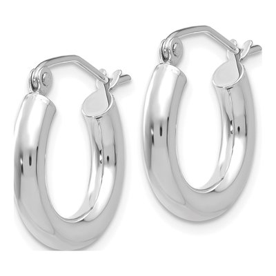 10K White Gold 17mm Tube Hoop Earrings – view 3