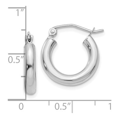 10K White Gold 16mm Tube Hoop Earrings – view 5