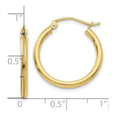 10K Yellow Gold 20mm Tube Hoop Earrings – view 4