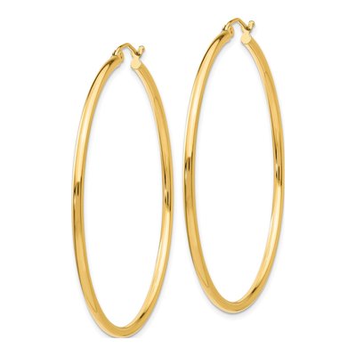 10K Yellow Gold 50mm Tube Hoop Earrings – view 3