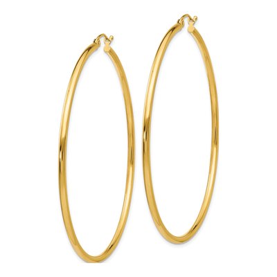 10K Yellow Gold 55mm Tube Hoop Earrings – view 3