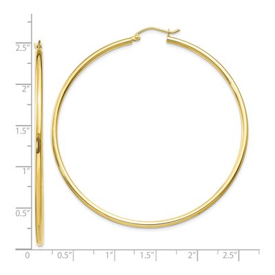 10K Yellow Gold 55mm Tube Hoop Earrings – view 5