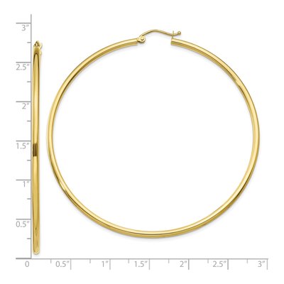 10K Yellow Gold 60mm Tube Hoop Earrings – view 5