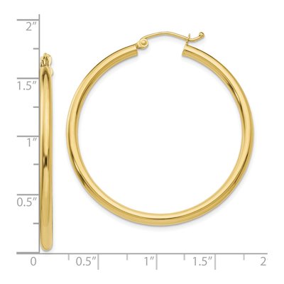 10K Yellow Gold 40mm Tube Hoop Earrings – view 4