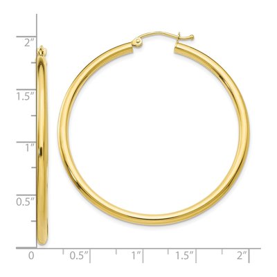 10K Yellow Gold 45mm Tube Hoop Earrings – view 5