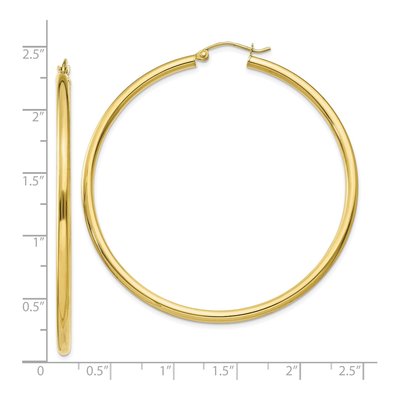 10K Yellow Gold 55mm Tube Hoop Earrings – view 5