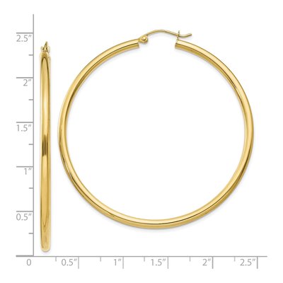 10K Yellow Gold 55mm Tube Hoop Earrings – view 4