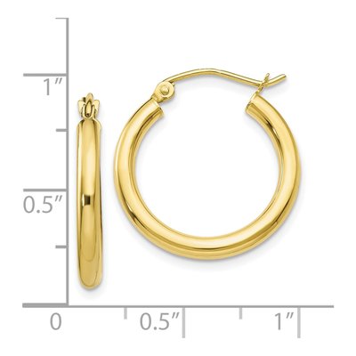 10K Yellow Gold 20mm Tube Hoop Earrings – view 5