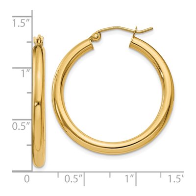 10K Yellow Gold 30mm Tube Hoop Earrings – view 5