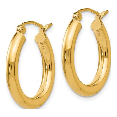 10K Yellow Gold 20mm Tube Hoop Earrings – view 3