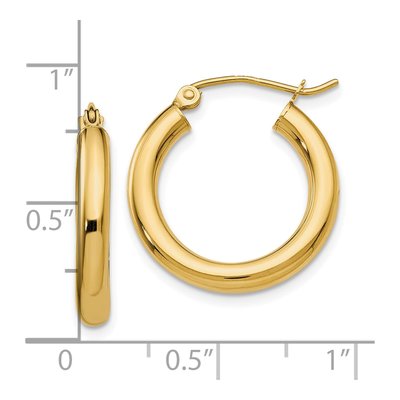 10K Yellow Gold 20mm Tube Hoop Earrings – view 5