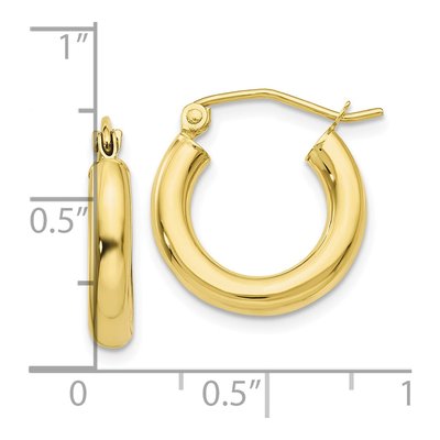 10K Yellow Gold 17mm Tube Hoop Earrings – view 5