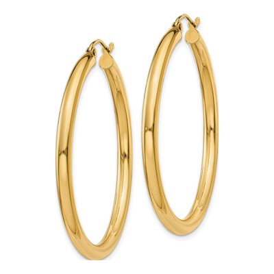 10K Yellow Gold 40mm Tube Hoop Earrings – view 3