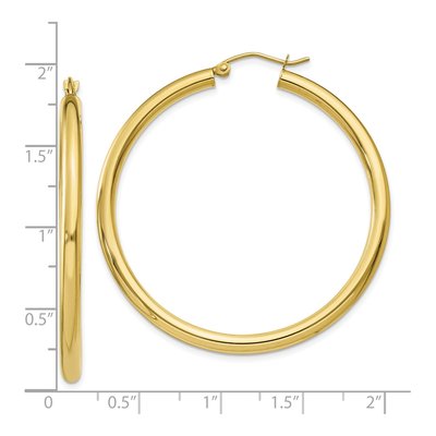 10K Yellow Gold 45mm Tube Hoop Earrings – view 5