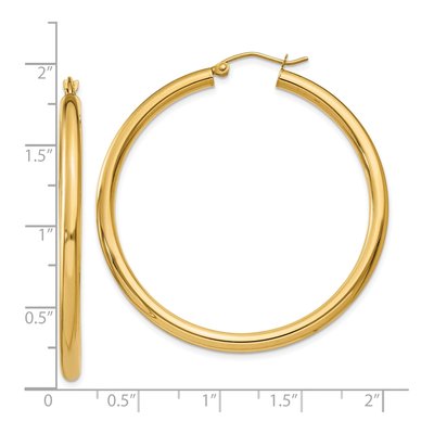 10K Yellow Gold 45mm Tube Hoop Earrings – view 5