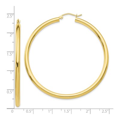 10K Yellow Gold 55mm Tube Hoop Earrings – view 5
