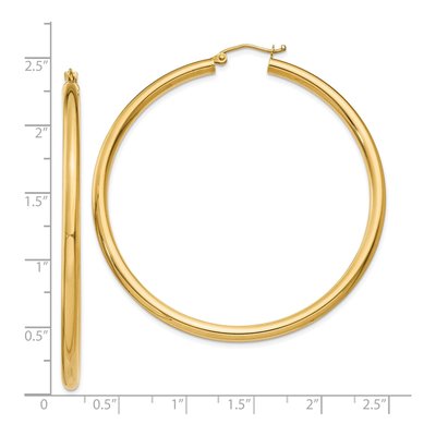 10K Yellow Gold 55mm Tube Hoop Earrings – view 5