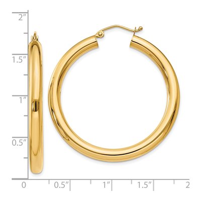 10K Yellow Gold 40mm Tube Hoop Earrings – view 5