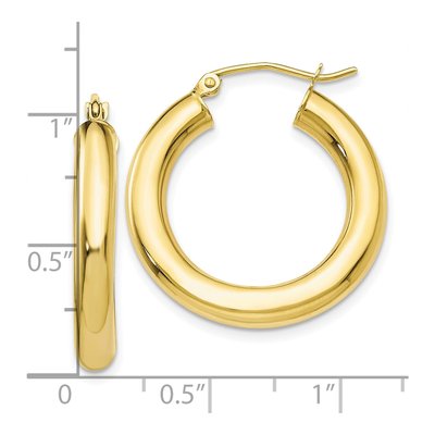 10K Yellow Gold 25mm Tube Hoop Earrings – view 5