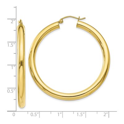 10K Yellow Gold 45mm Tube Hoop Earrings – view 5