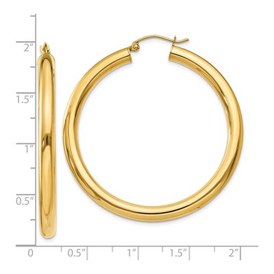 10K Yellow Gold 45mm Tube Hoop Earrings – view 5