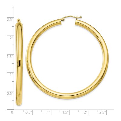 10K Yellow Gold 55mm Tube Hoop Earrings – view 5