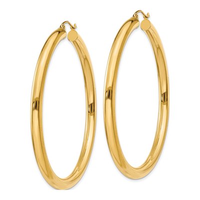 10K Yellow Gold 55mm Tube Hoop Earrings – view 3