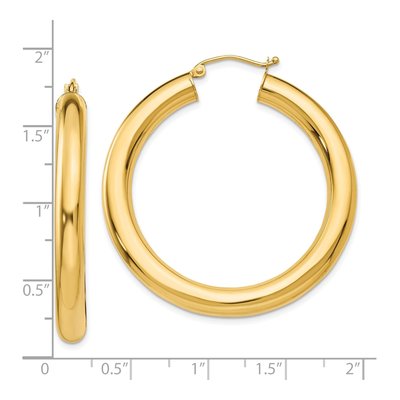 10K Yellow Gold 40mm Hoop Earrings – view 5