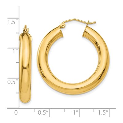 10K Yellow Gold 30mm Hoop Earrings – view 5