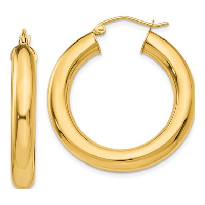 10K Yellow Gold 30mm Hoop Earrings