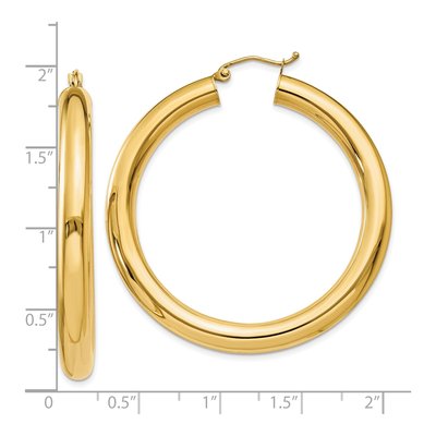 10K Yellow Gold 45mm Hoop Earrings – view 5
