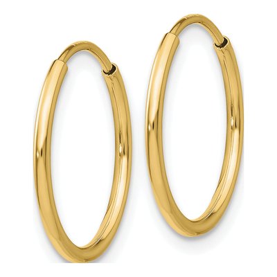 10K Yellow Gold 20mm Endless Tube Hoop Earrings – view 3