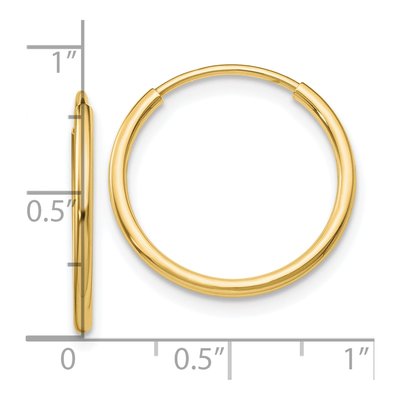 10K Yellow Gold 20mm Endless Tube Hoop Earrings – view 5