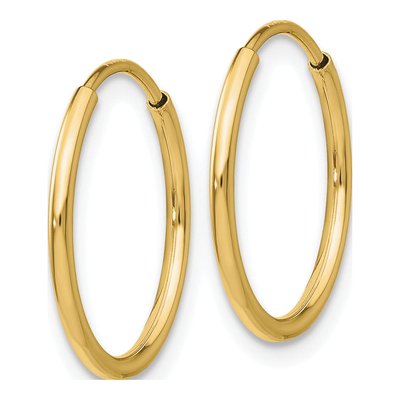 10K Yellow Gold 25mm Endless Tube Hoop Earrings – view 3