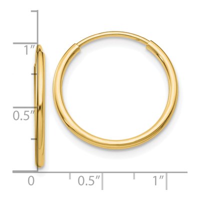 10K Yellow Gold 25mm Endless Tube Hoop Earrings – view 5