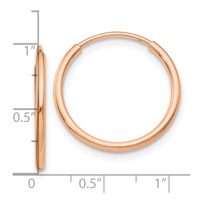 10K Rose Gold 25mm Endless Tube Hoop Earrings – view 3