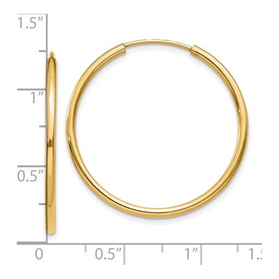 10K Yellow Gold 30mm Endless Tube Hoop Earrings – view 5