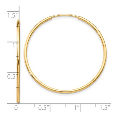 10K Yellow Gold 35mm Endless Tube Hoop Earrings – view 5