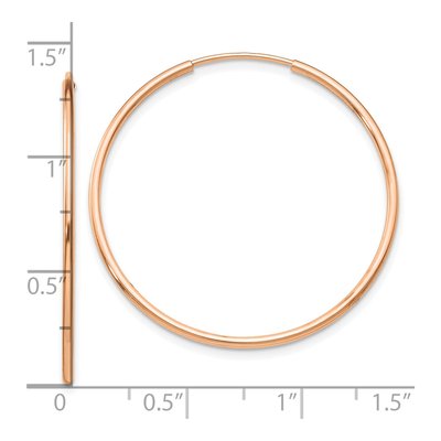 10K Rose Gold 35mm Endless Tube Hoop Earrings – view 3