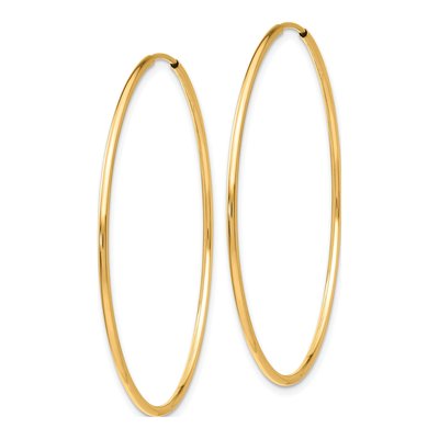 10K Yellow Gold 40mm Endless Tube Hoop Earrings – view 3