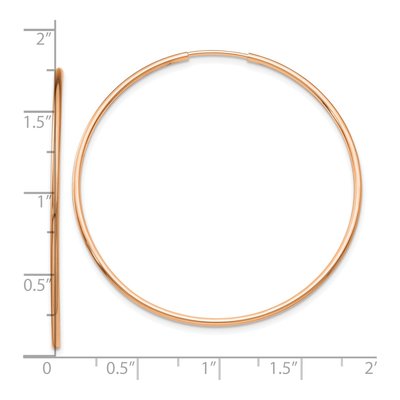 10K Rose Gold 40mm Endless Tube Hoop Earrings – view 3