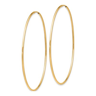 10K Yellow Gold 60mm Endless Tube Hoop Earrings – view 3